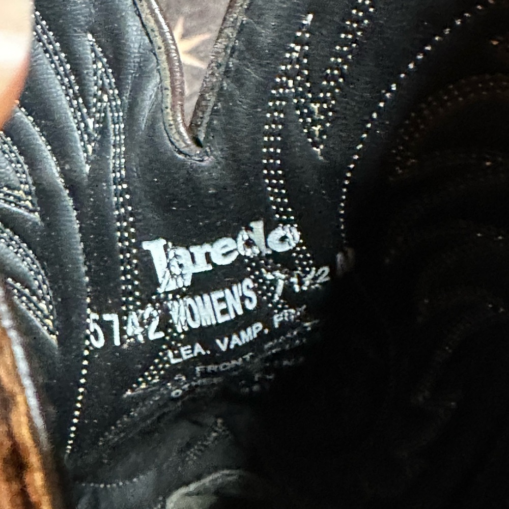 Laredo Brown Western Cowboy Boots 7.5 - Picture 5 of 5